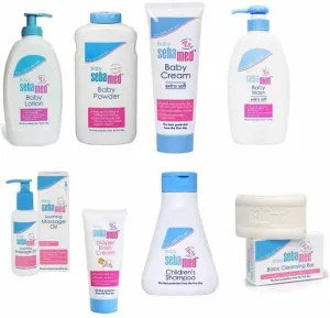 مجموعة العناية ببشرة الطفل سيباميد صابون غسول زيت الشامبو كريم حمام لوازم أطفال ممتازة Sebamed Baby Skin Care Set Soap Wash Oil Shampoo Bath Cream Premium Baby Supplies