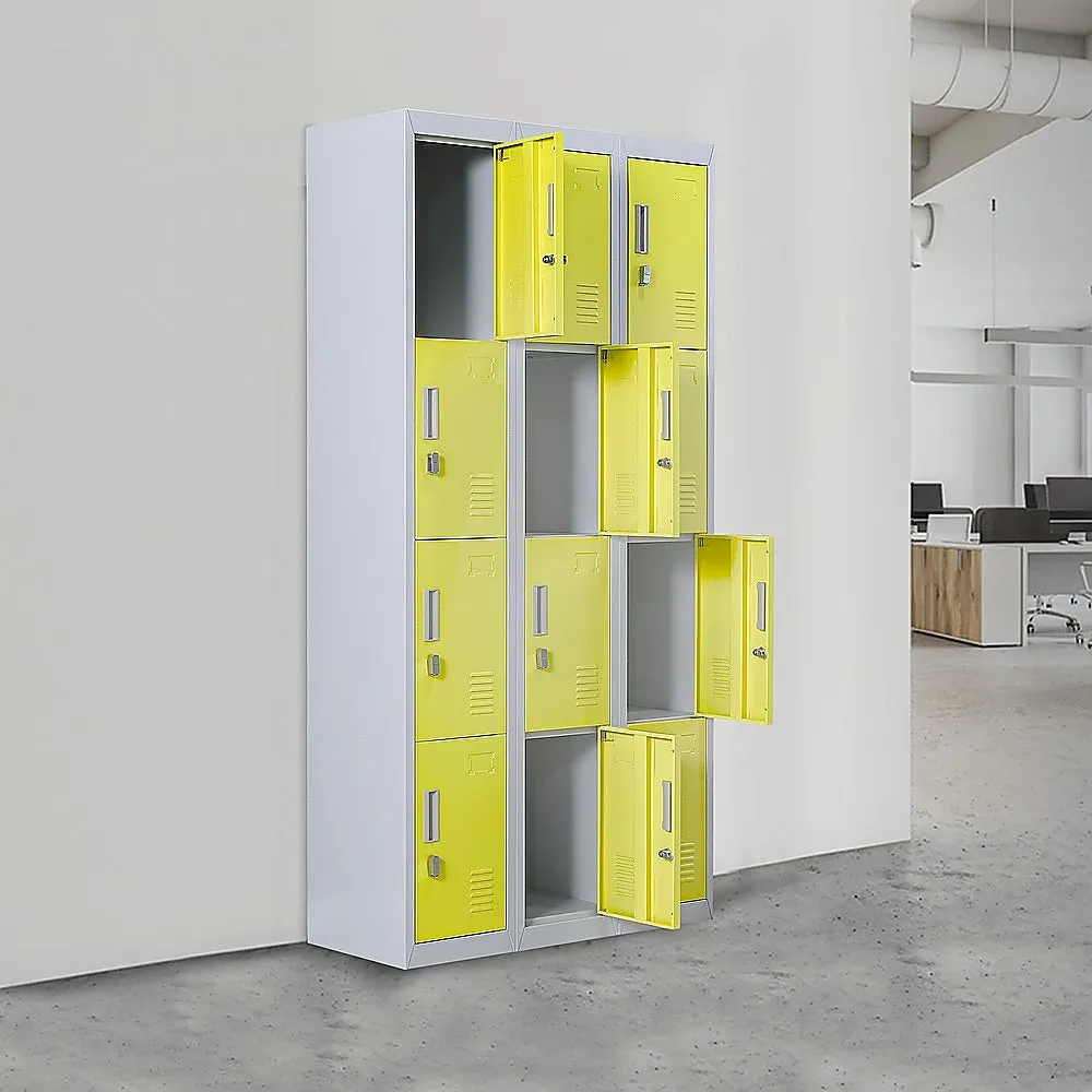 12-Door Locker for Office | Gym | Shed | School | Home Storage | Standard Lock with 2 Keys