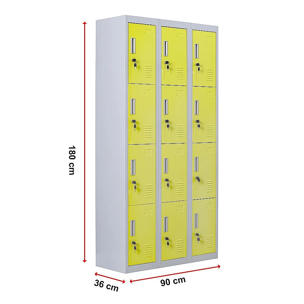 12-Door Locker for Office | Gym | Shed | School | Home Storage | Standard Lock with 2 Keys