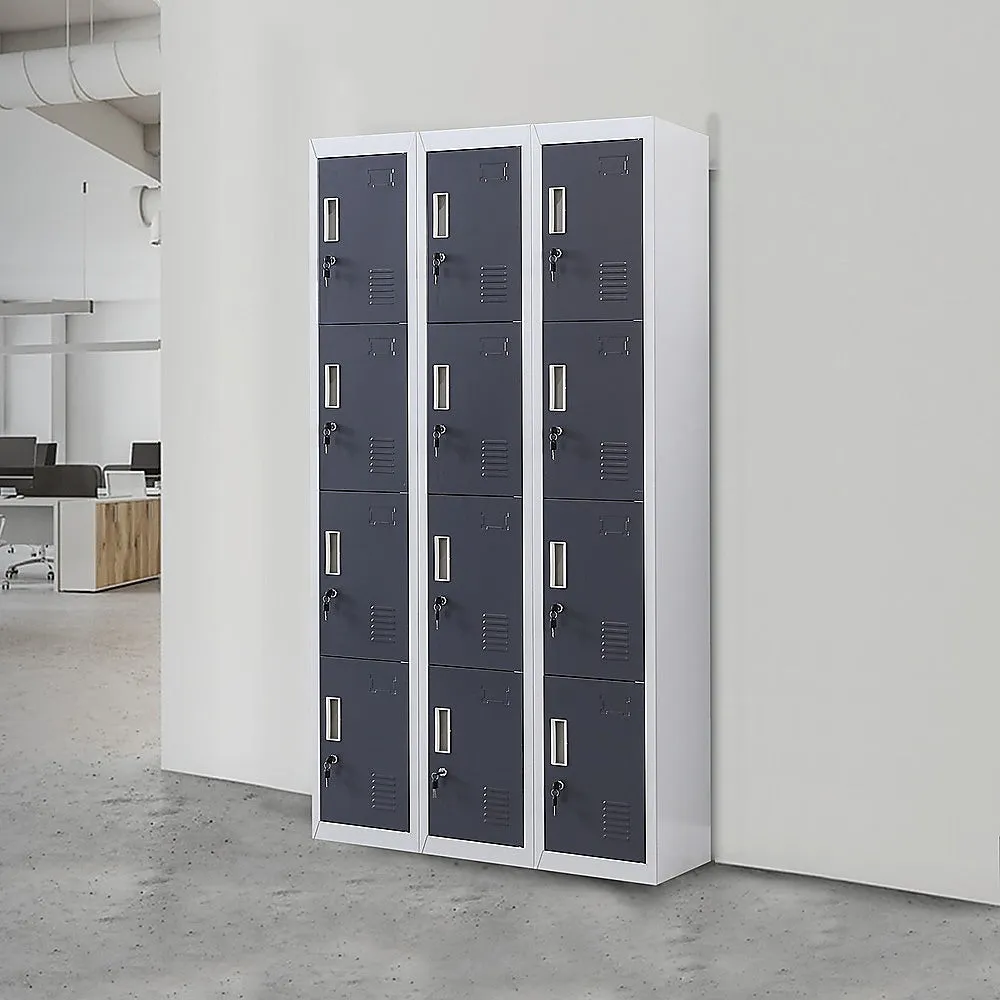 12-Door Locker for Office | Gym | Shed | School | Home Storage | Standard Lock with Keys