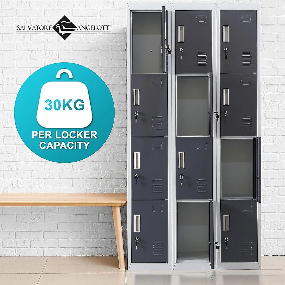 12-Door Locker for Office | Gym | Shed | School | Home Storage | Standard Lock with Keys