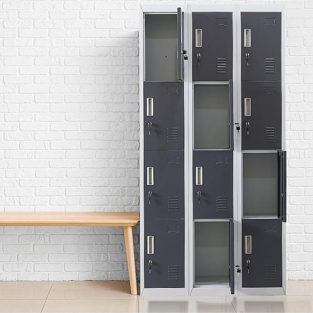 12-Door Locker for Office | Gym | Shed | School | Home Storage | Standard Lock with Keys