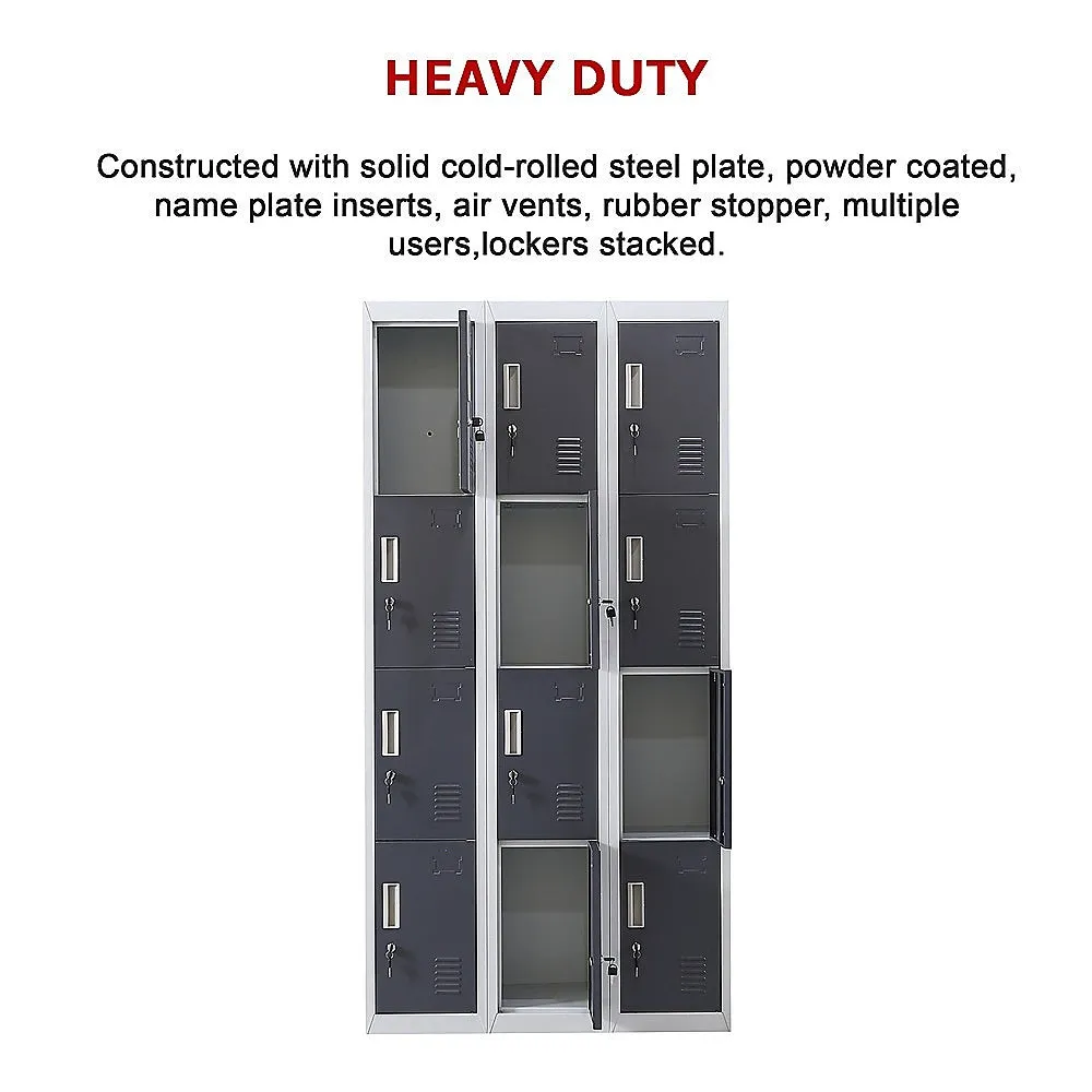 12-Door Locker for Office | Gym | Shed | School | Home Storage | Standard Lock with Keys