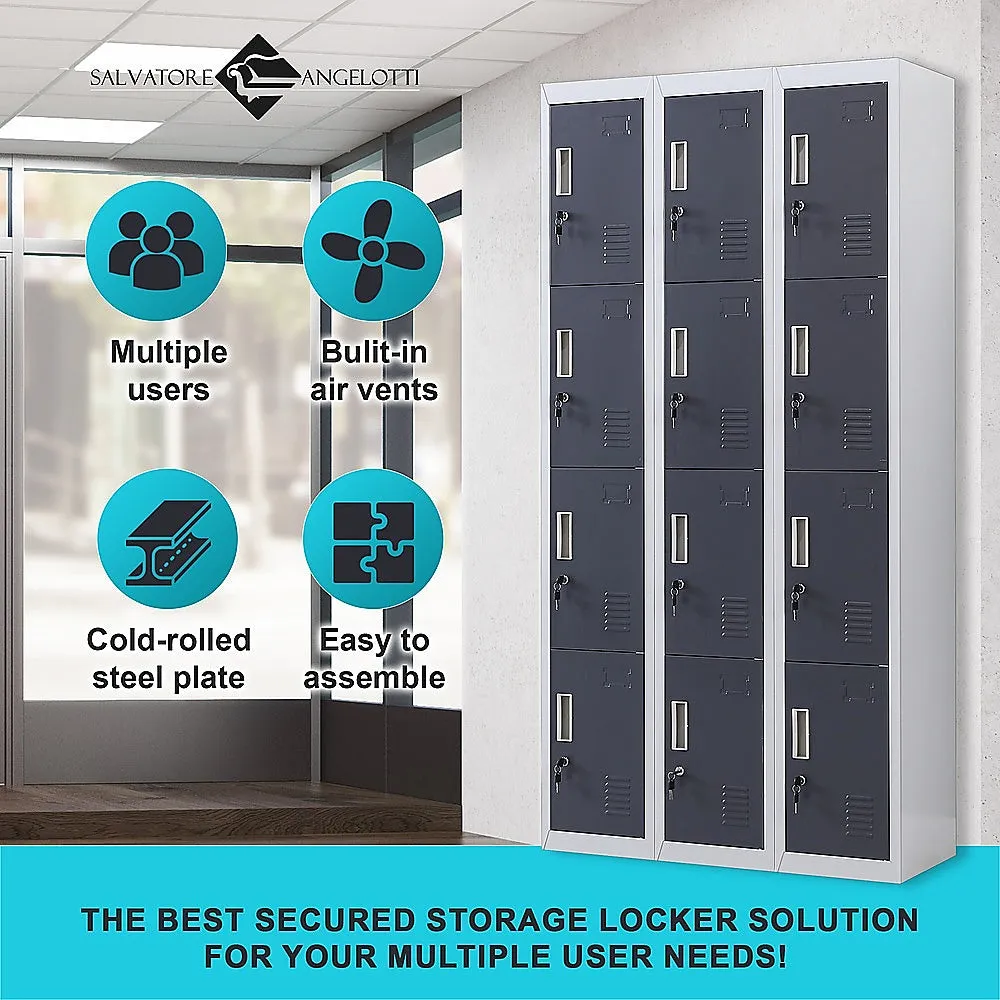 12-Door Locker for Office | Gym | Shed | School | Home Storage | Standard Lock with Keys