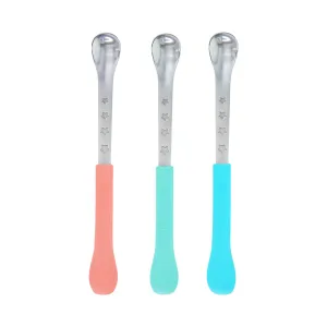 2-in-1 Silicone & Stainless Steel Feeding Spoons (3 Pack)