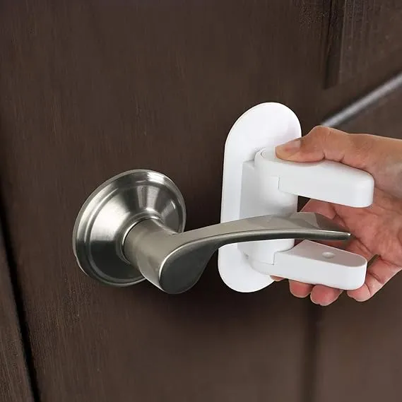 2-Pack Door Lever Lock – Child Proof Door Handle Safety with Adhesives