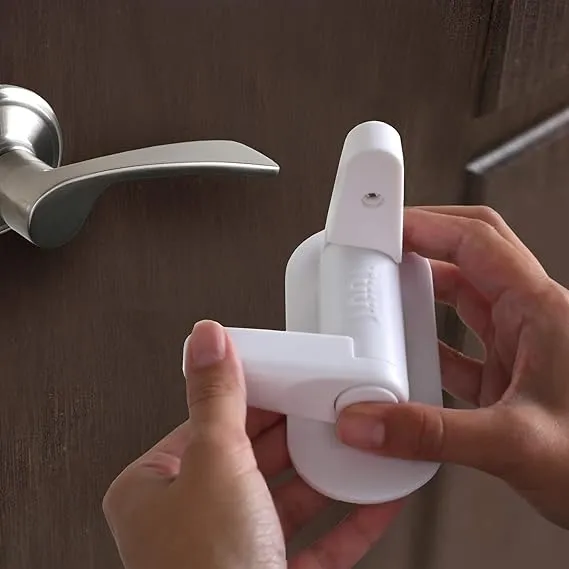 2-Pack Door Lever Lock – Child Proof Door Handle Safety with Adhesives
