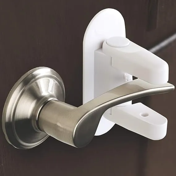 2-Pack Door Lever Lock – Child Proof Door Handle Safety with Adhesives