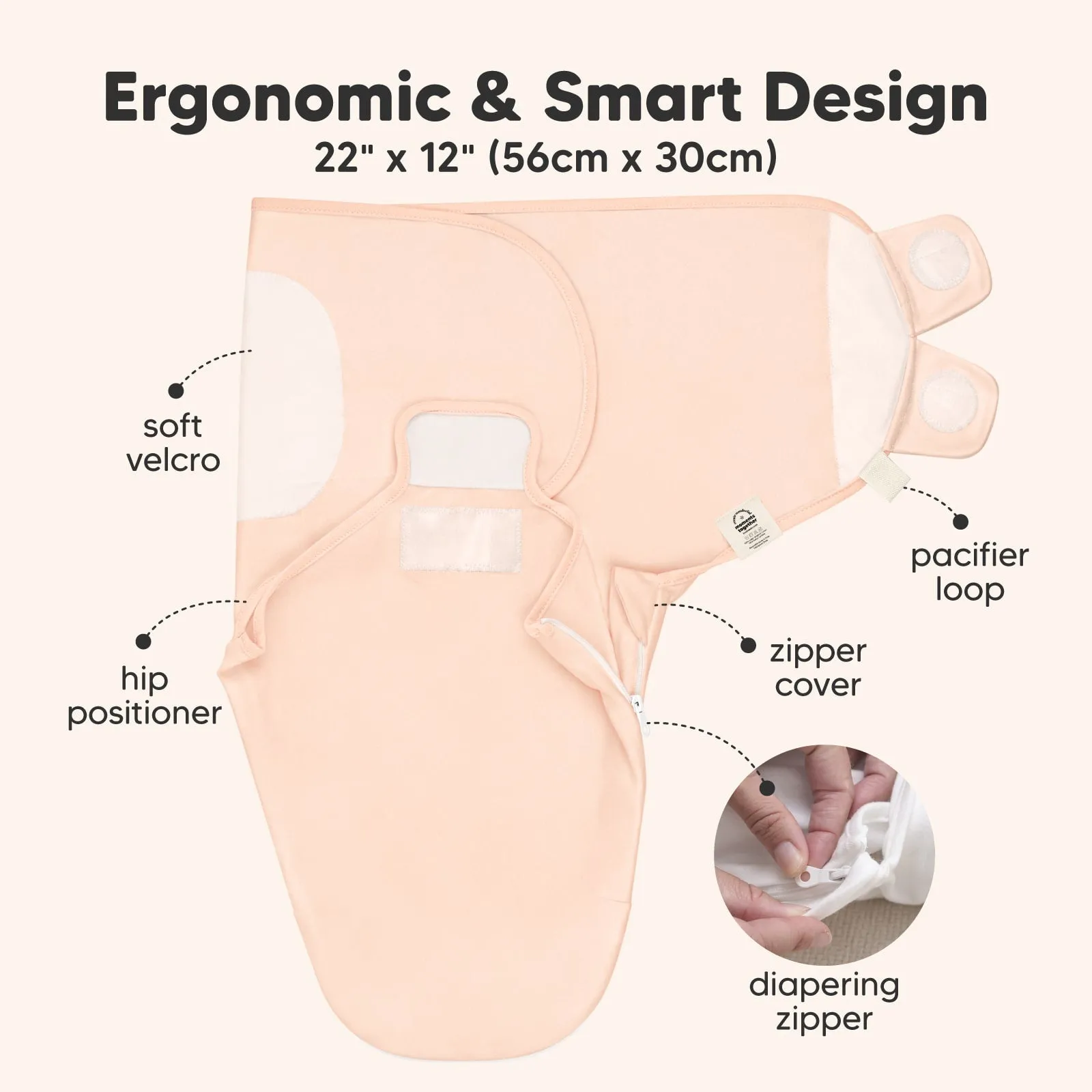 3-Pack Soothe Zippy Swaddle Wrap (Angelic)