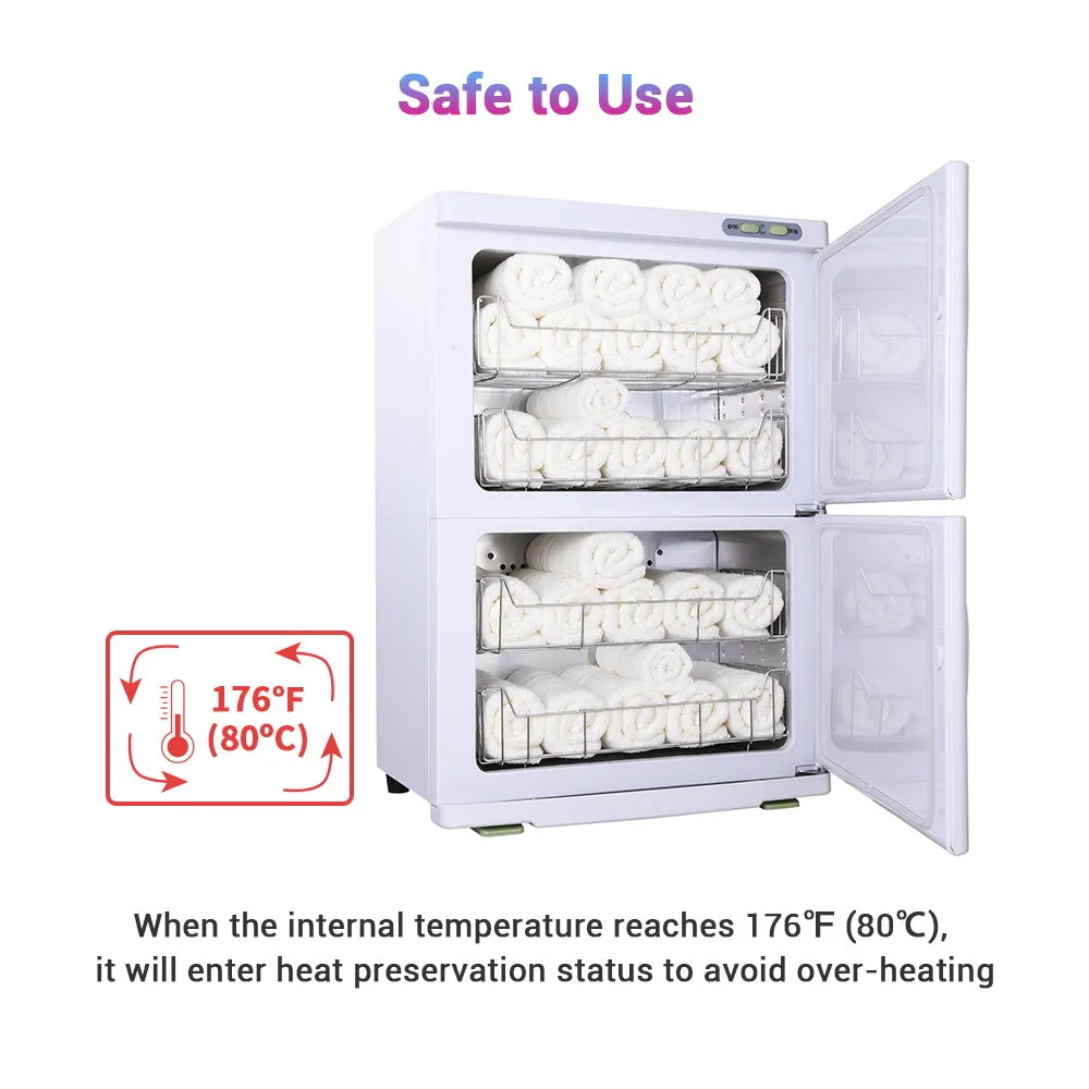 46L Dual Towel Warmer Cabinet with Sterilizer