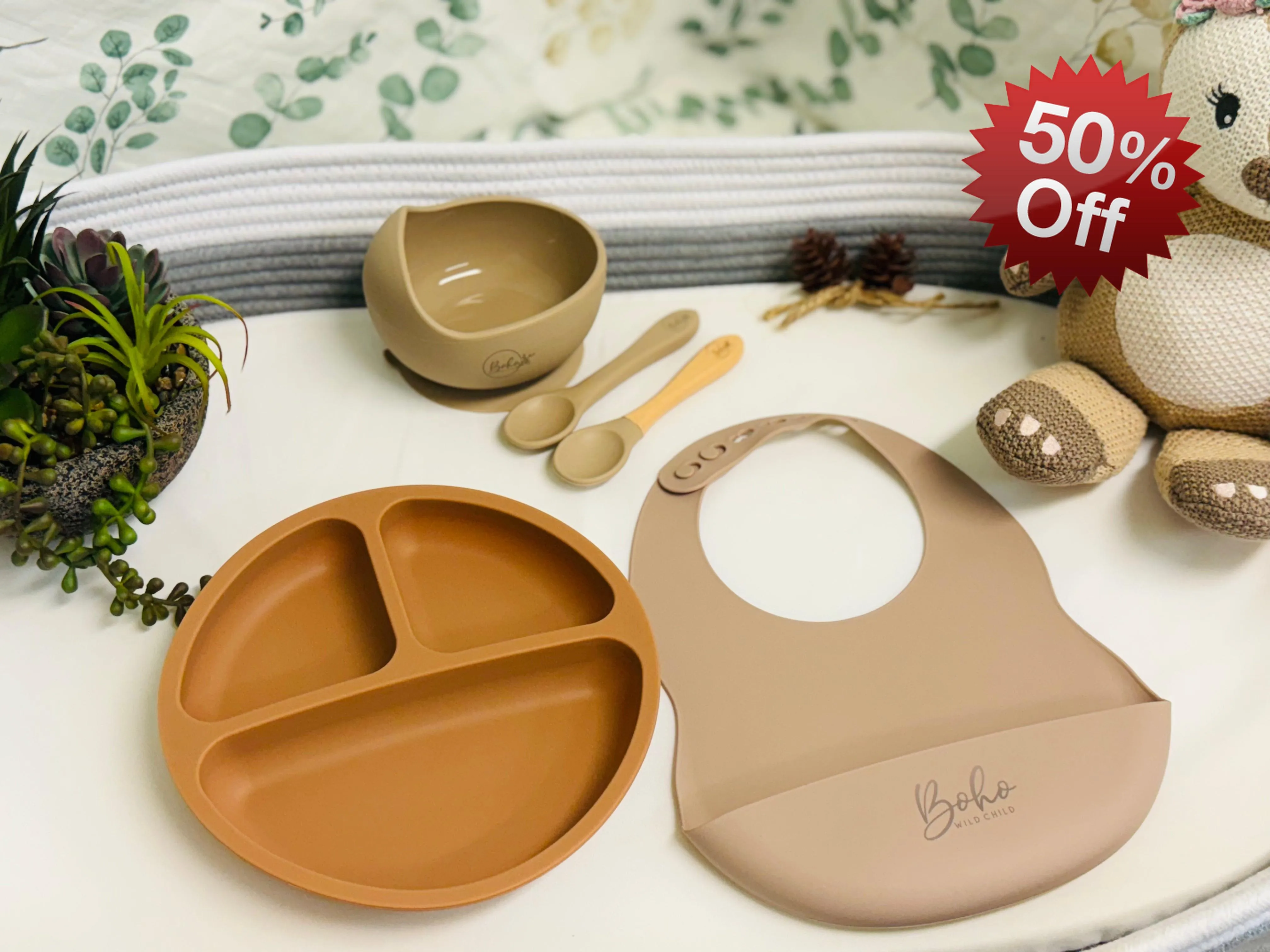 5 Piece Silicone Baby Feeding Bundle | 100% Baby Safe, BPA Free
