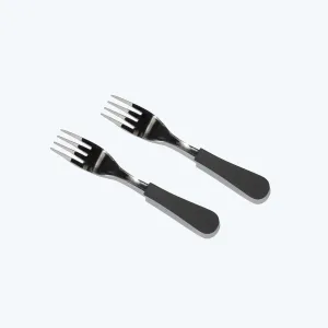Avanchy Stainless Steel Baby Forks - Pack of 2 - Black