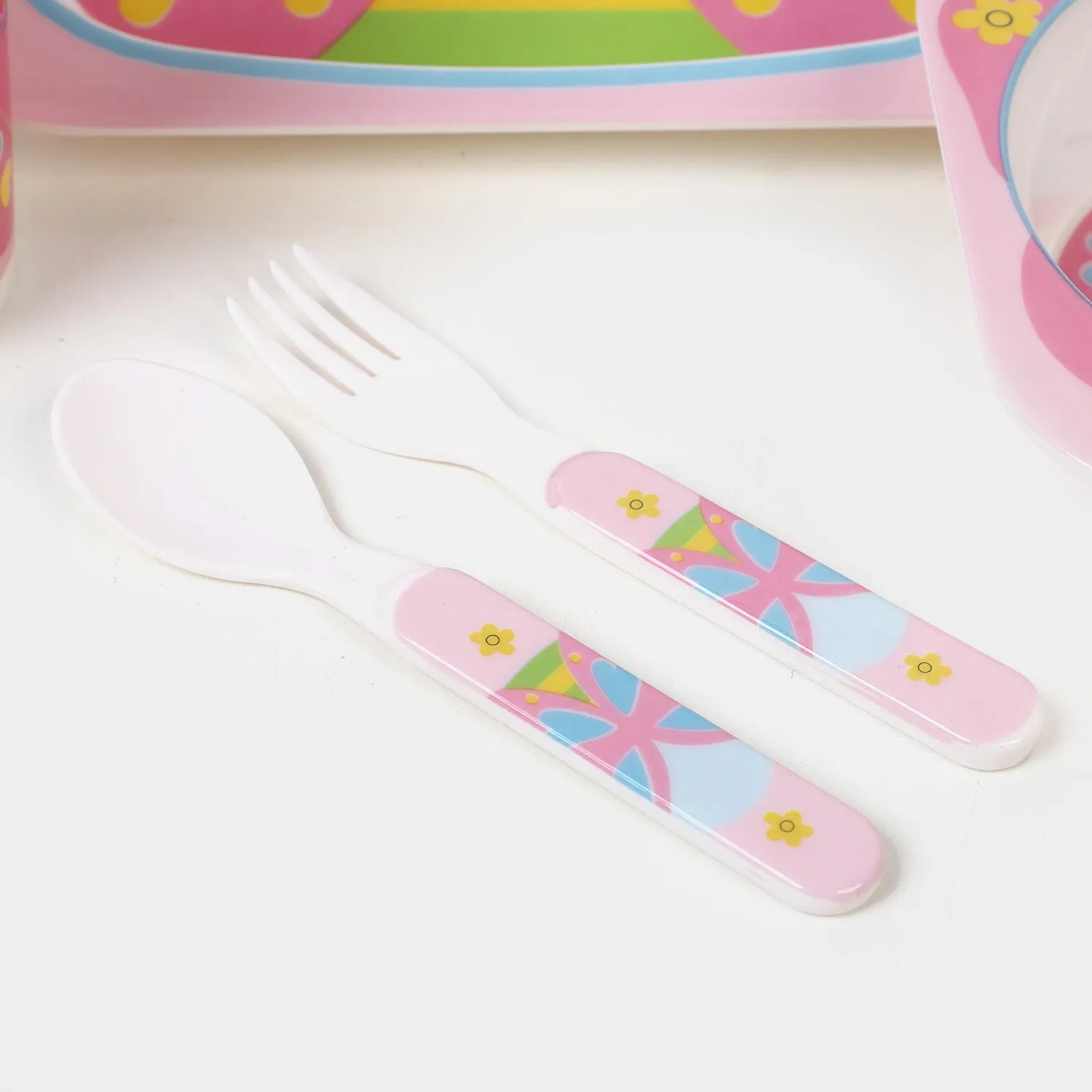 Baby Feeding Bowl Plate Dishes Fork Spoon Cup 5Pcs/Set - Butterfly