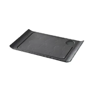 BASALT STEAK PLATE CURVED EDGES, MATT SLATE STYLE - 39.5X24X2 CM.