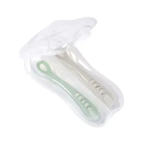Beaba Toddler Spoons and Case - Sage