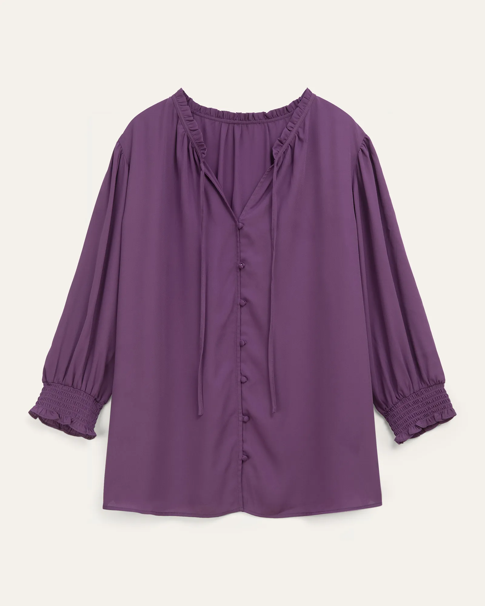 Betty Three-Quarter Sleeve Blouse | Purple