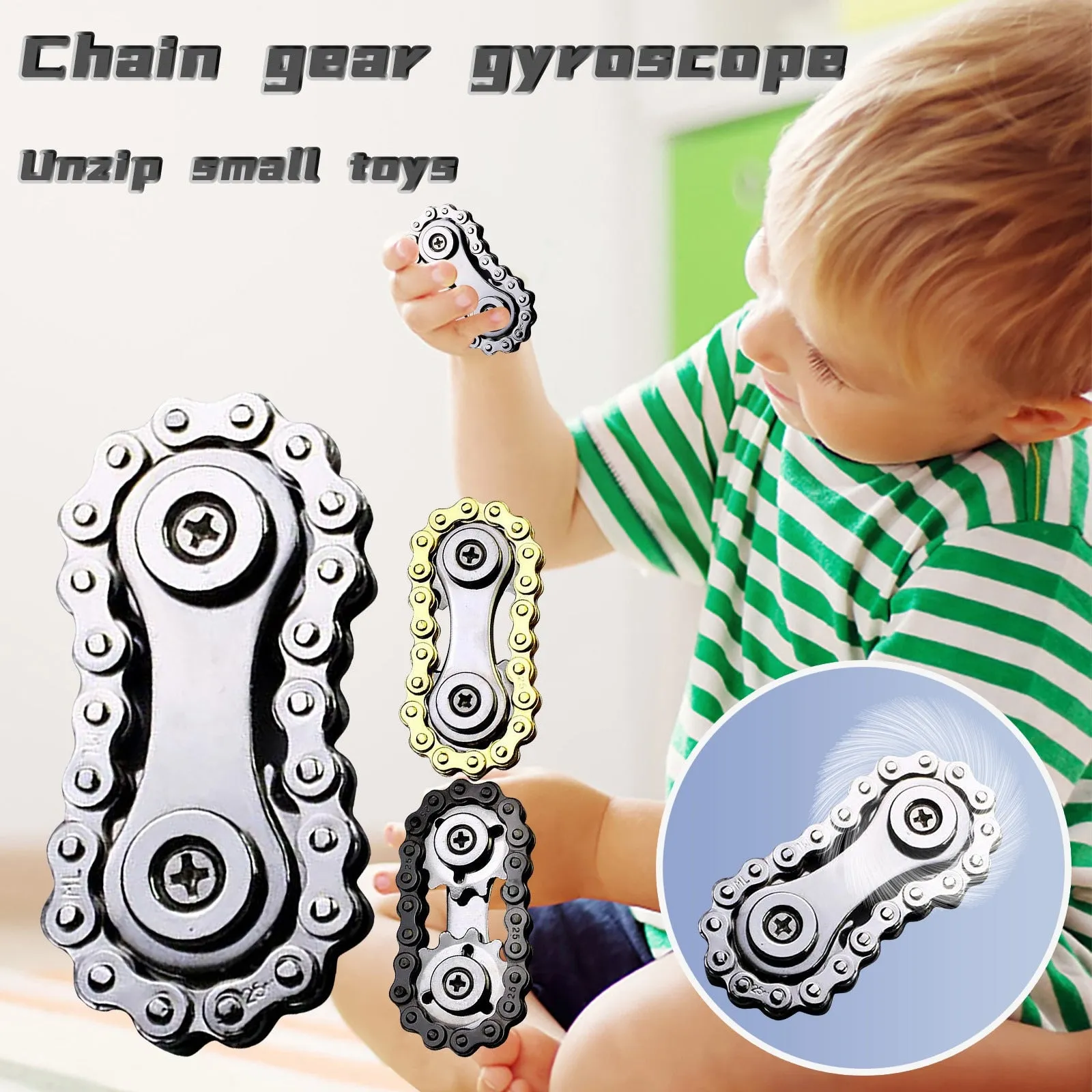 Bike Chain Fidget Spinner Toy | 9 Gear Metal Fidget Spinner | Sprocket