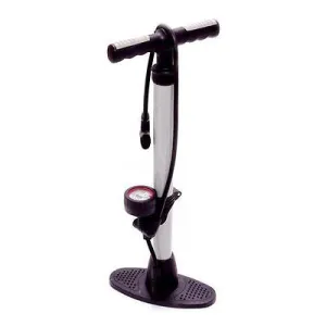 BIKE MECHANICS TRACK PUMP 120 PSI FLOOR PUMP   GAUGE WORKSHOP HOME USE SILVER