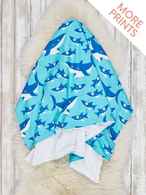 Blue Allover Print Minky Blankets