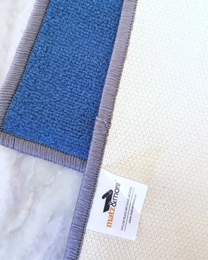 Blue Racing Car Anti-Slip Kids Multipurpose Door Mats | Set of 2 | 24 x 16 inches