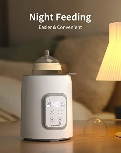 Bottle Warmer, GROWNSY 8-in-1 Fast Baby Milk Warmer with Timer for Breastmilk or Formula, Accurate Temperature Control, with Defrost, Sterili-zing, Keep, Heat Baby Food Jars Function