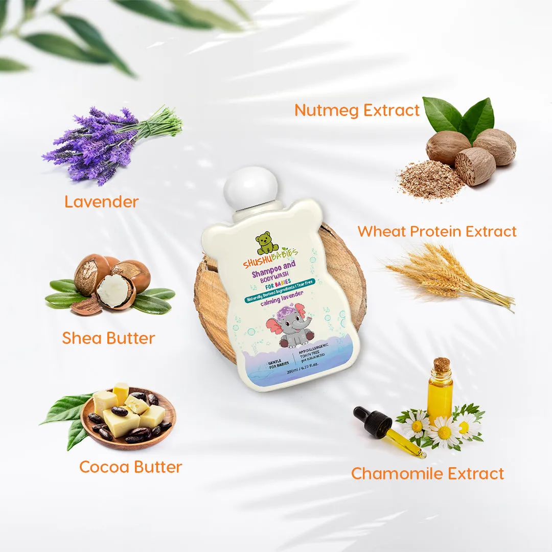 Calming Lavender Shampoo and Body Wash - Gentle Care for Baby's Skin - 200ml