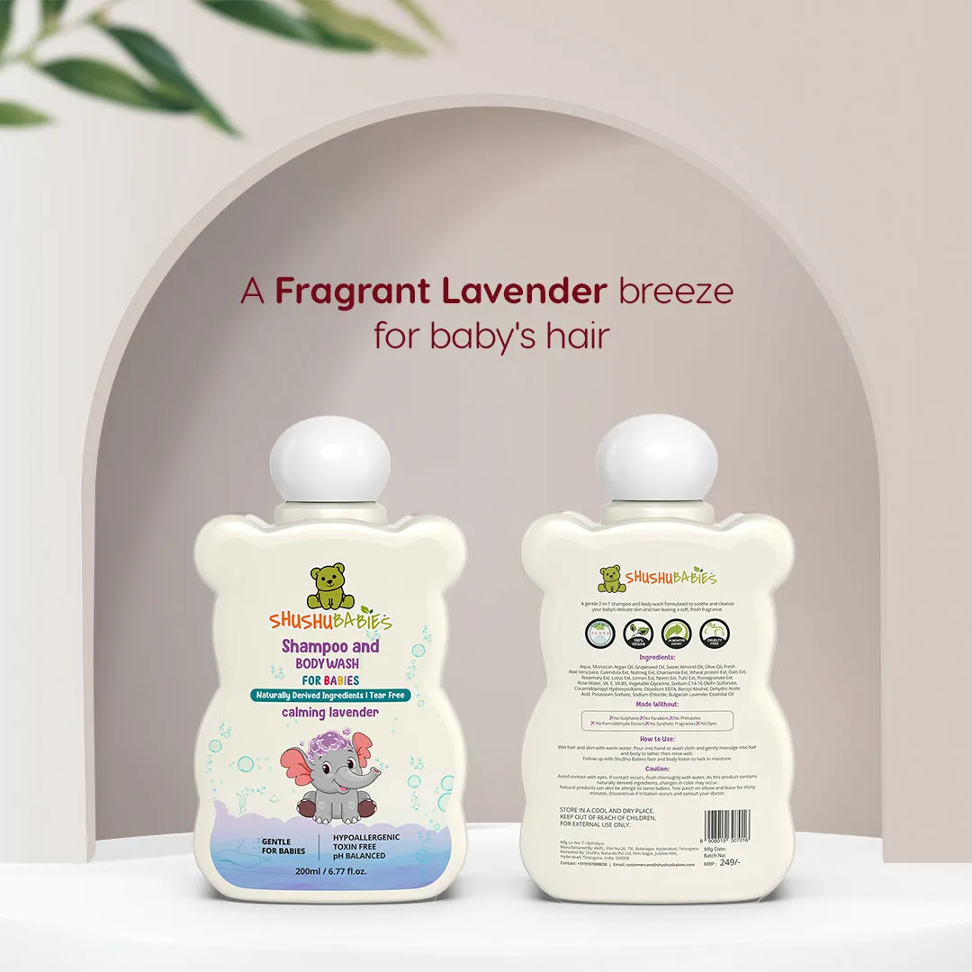 Calming Lavender Shampoo and Body Wash - Gentle Care for Baby's Skin - 200ml