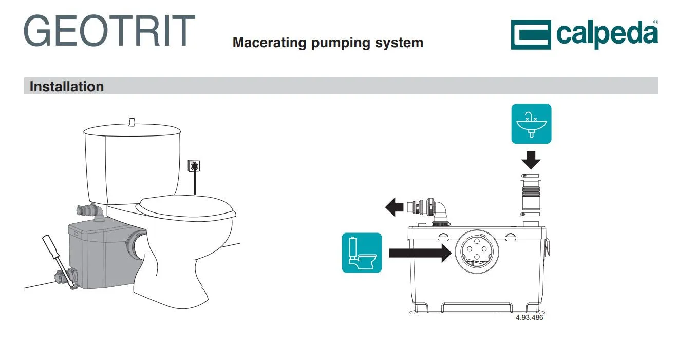 Calpeda Geotrit Automatic Wastewater Macerator Pump Station (Max 90LPM/80kPa)