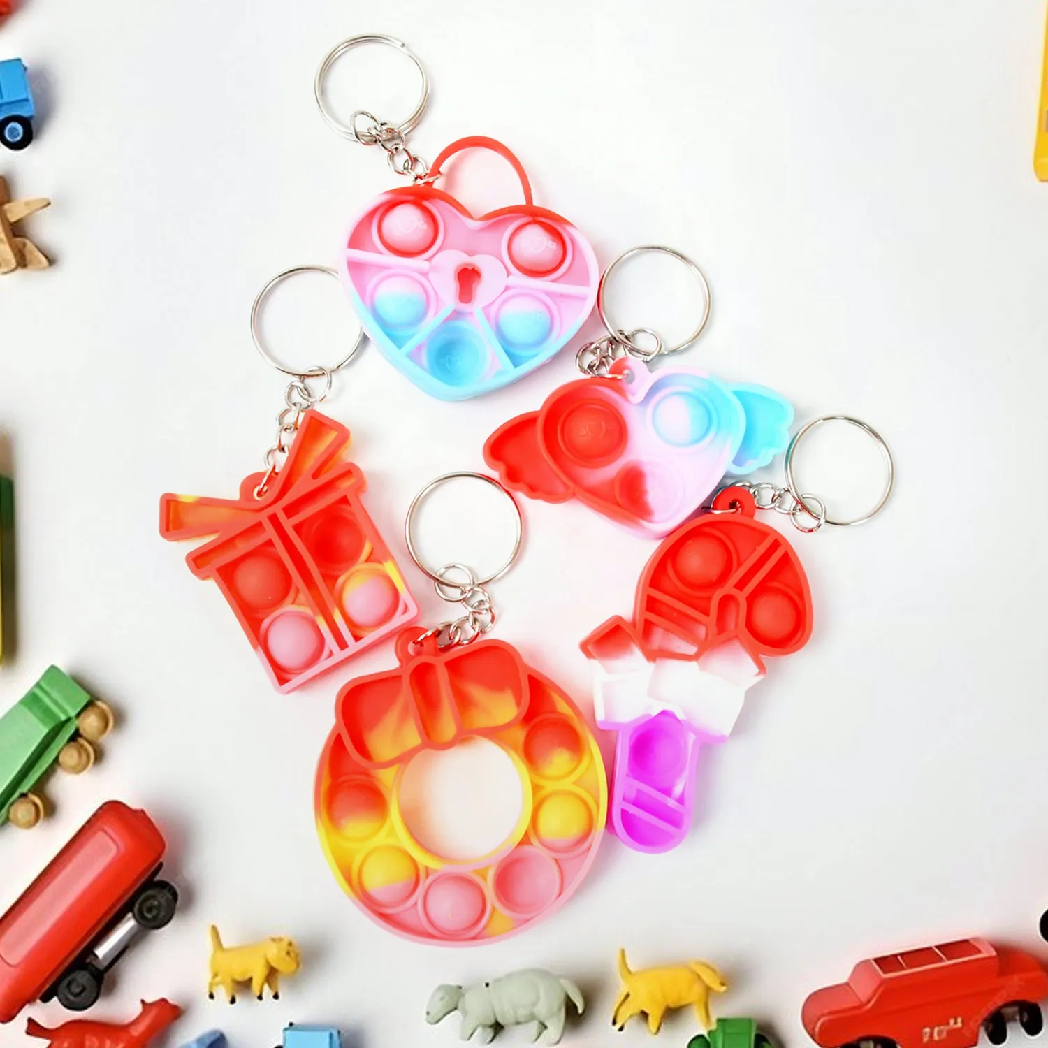 Compact Silicone Pop It Keychain Fidget Toy