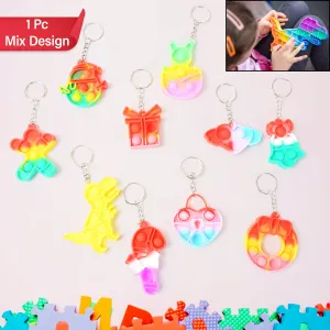 Compact Silicone Pop It Keychain Fidget Toy