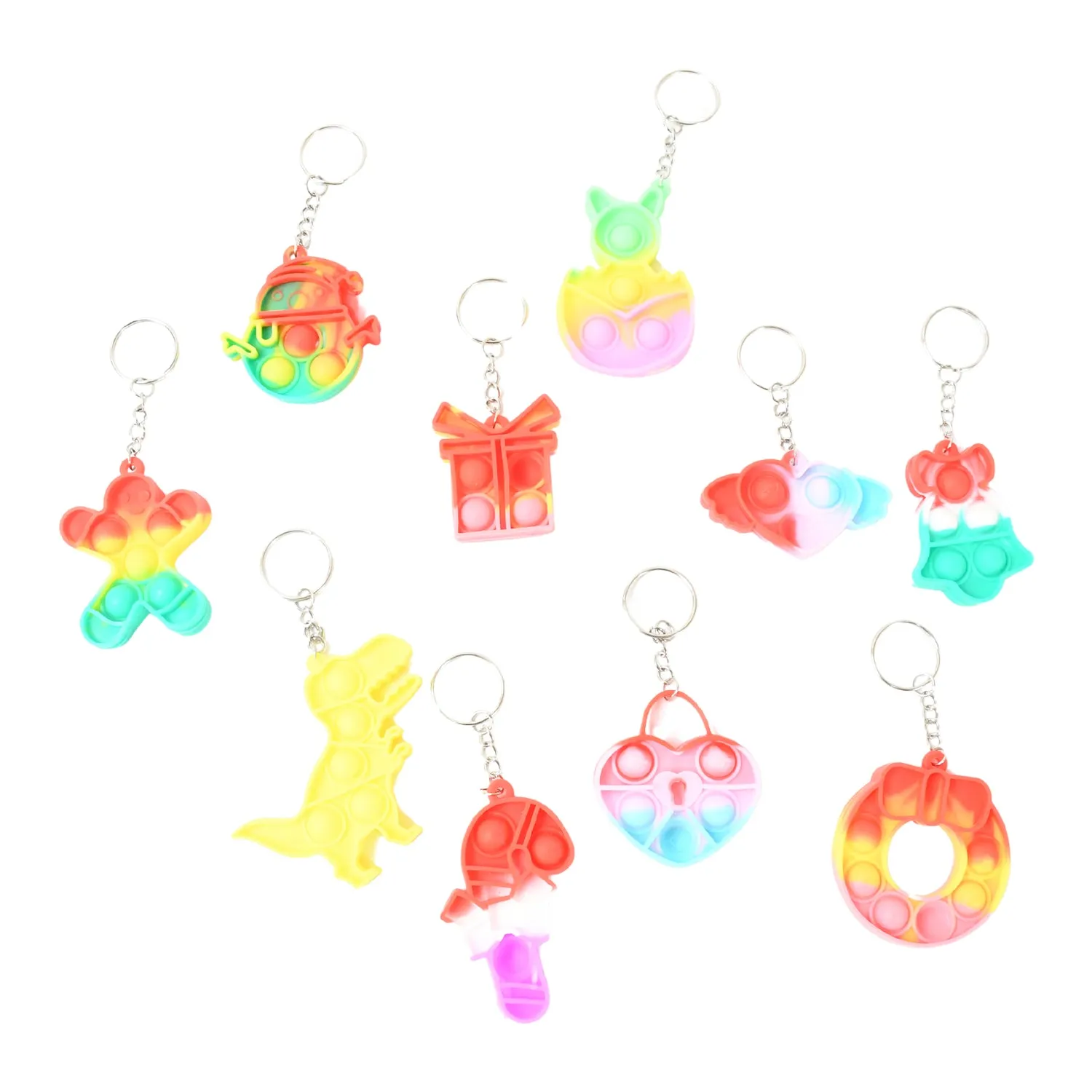 Compact Silicone Pop It Keychain Fidget Toy