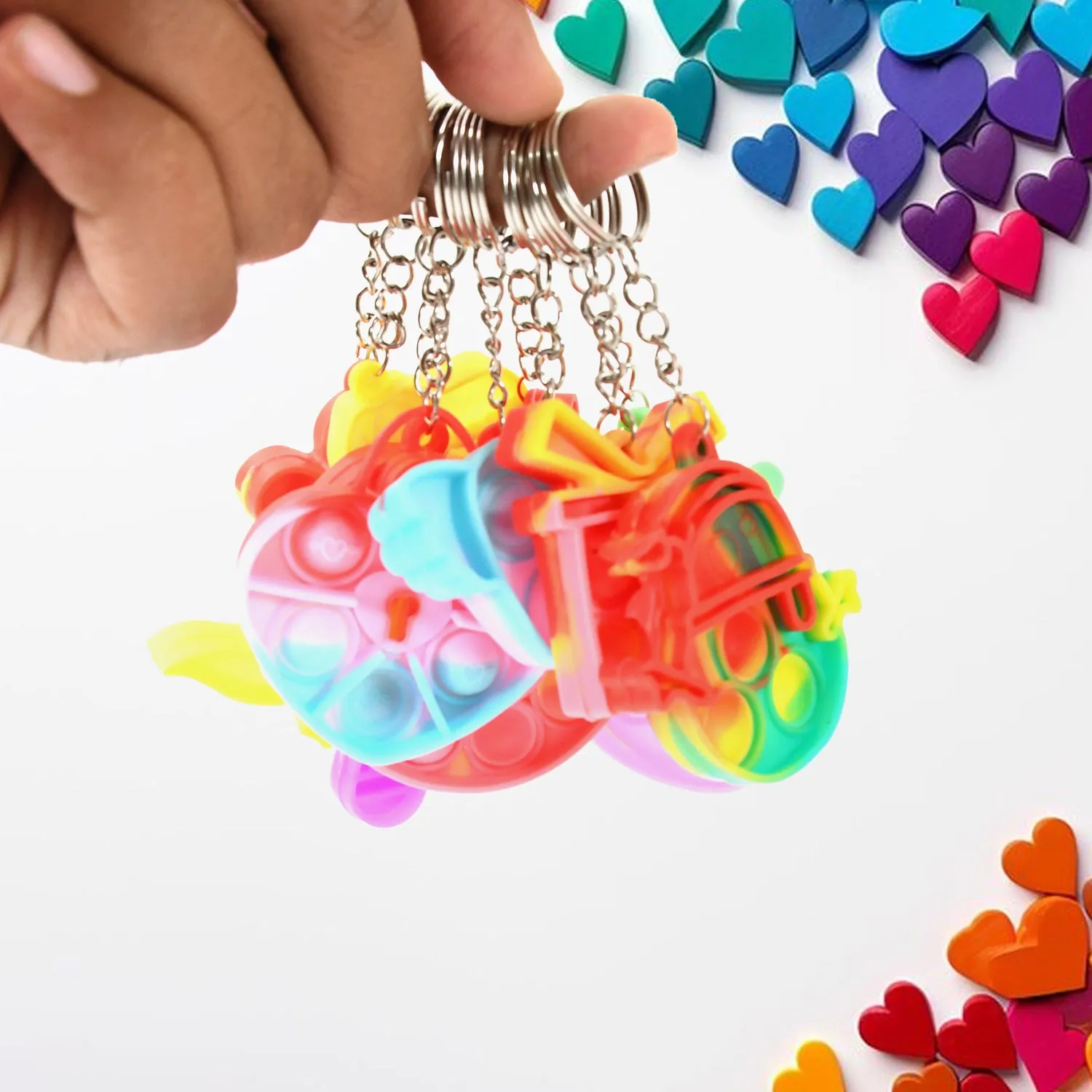 Compact Silicone Pop It Keychain Fidget Toy