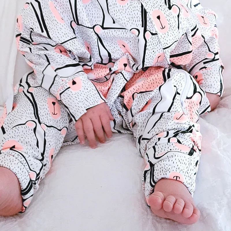 Cozy Toddler Suit (with legs) - Pinky Bears (All Seasons)