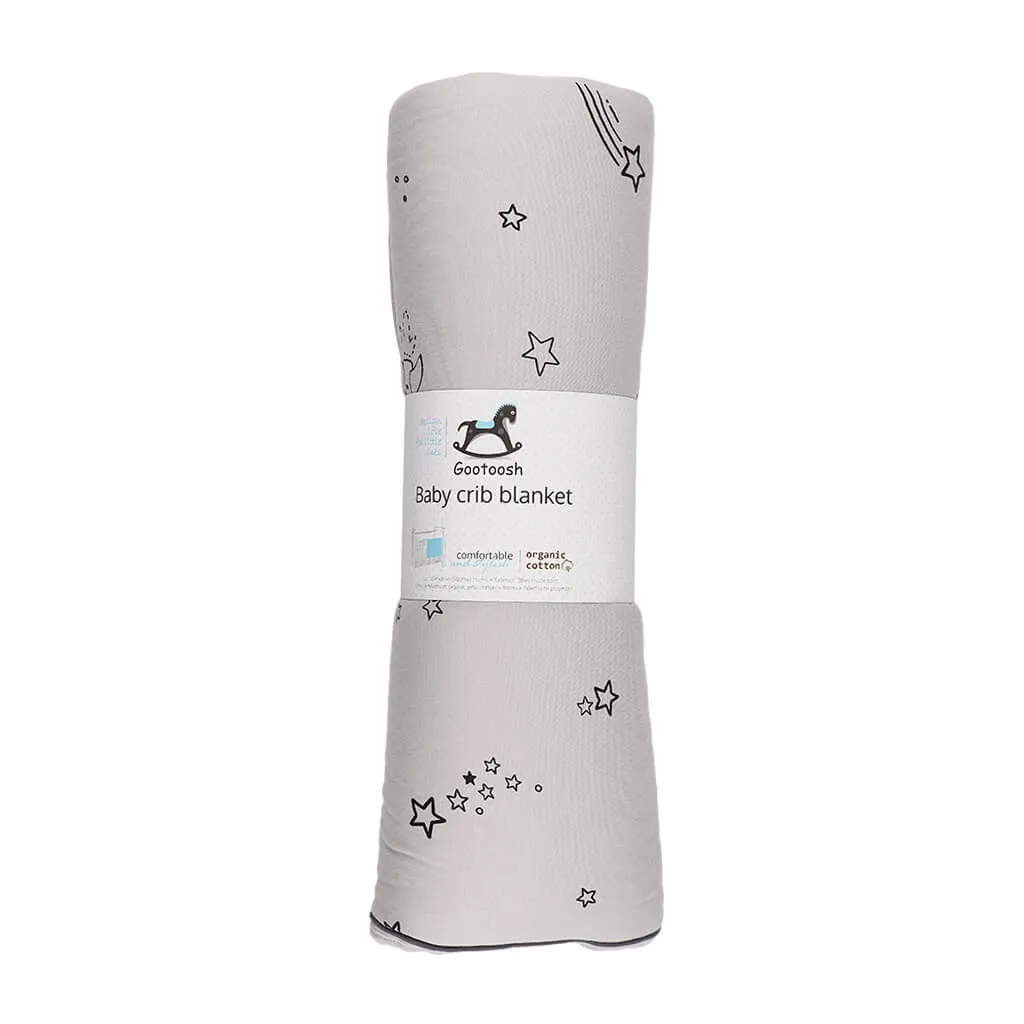 Crib Blanket Stars Grey