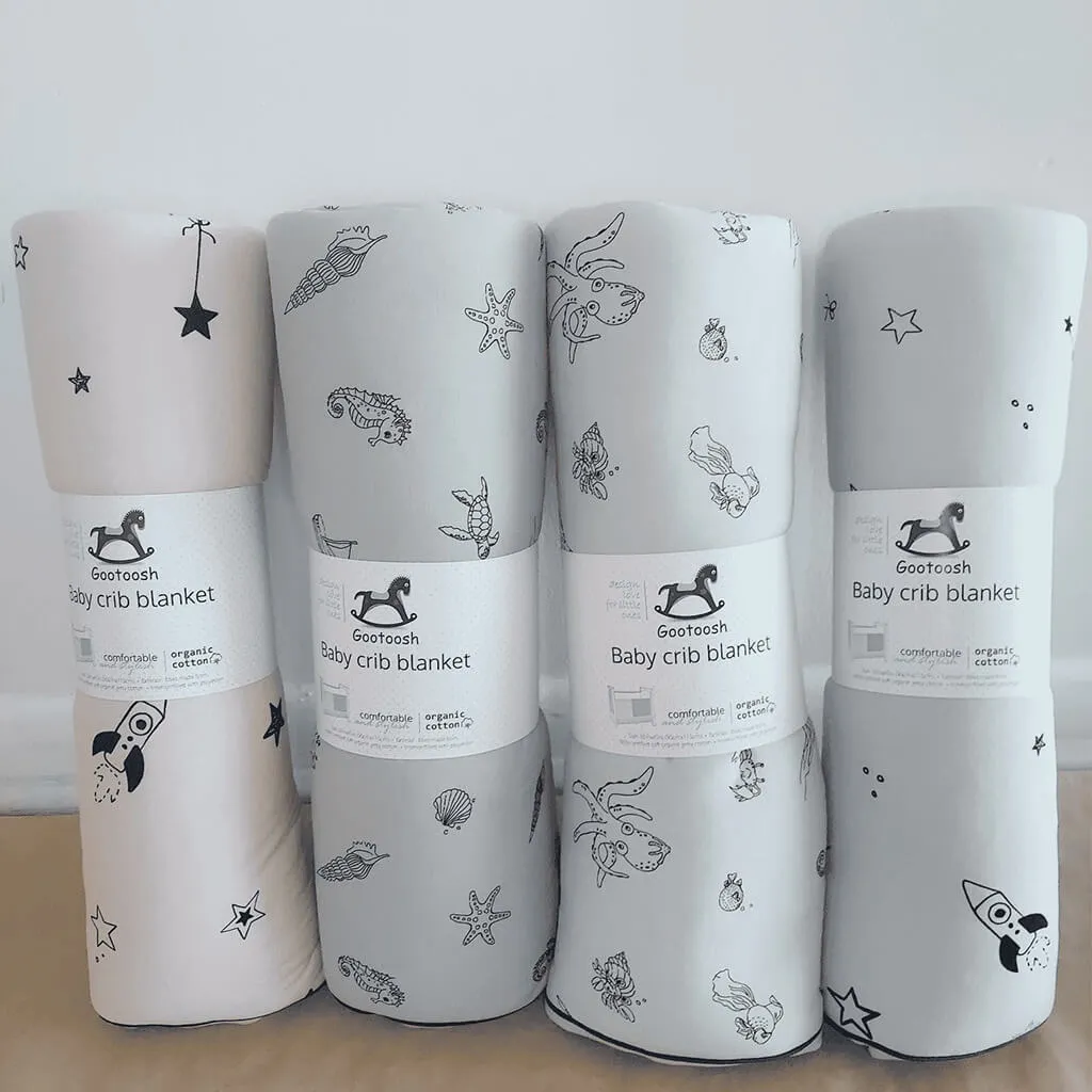 Crib Blanket Stars Grey