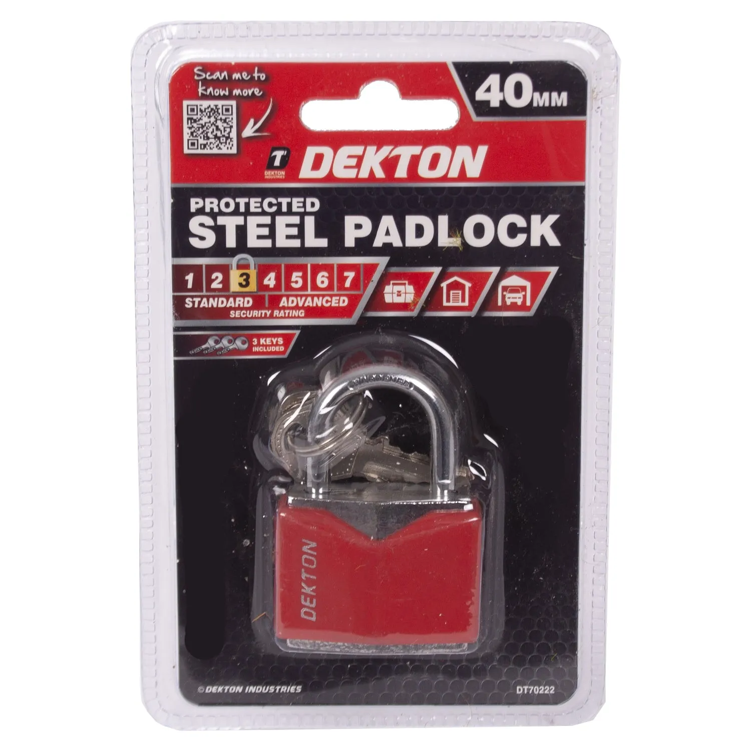 Dekton Protected Steel Padlock