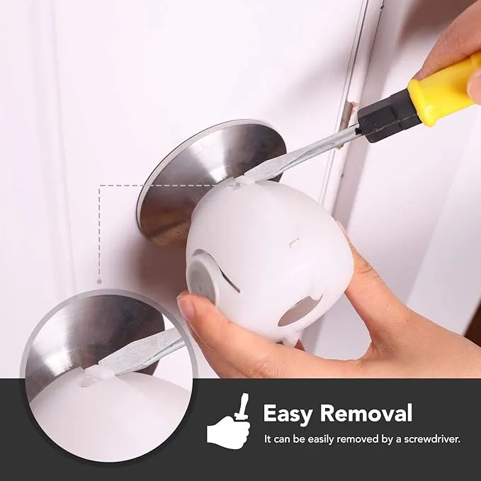 Door Knob Covers: 4-Pack Baby Safety Door Knob Locks (Not for All Door Knobs)