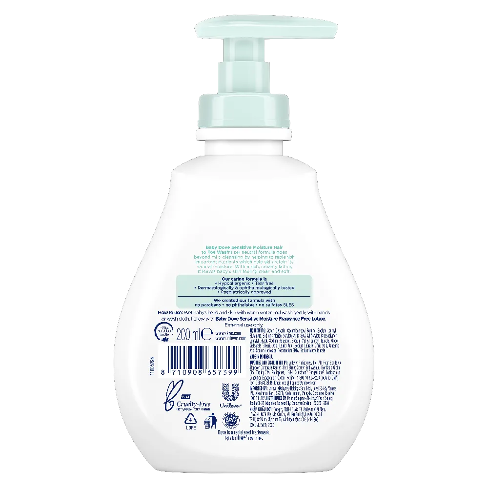 Dove Baby Head to Toe Wash Fragrance Free Moisture 200ml