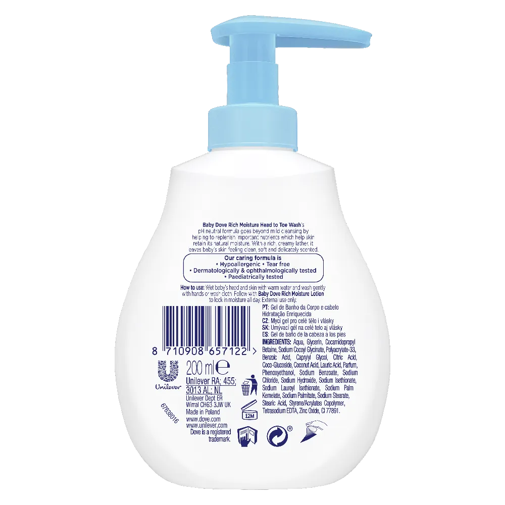 Dove Baby Head to Toe Wash Rich Moisture 200ml