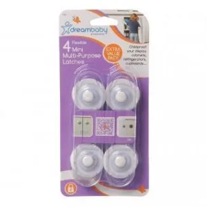 Dreambaby Flexible Mini Multi-Purpose Latches 4 Pack