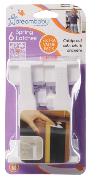 Dreambaby L187 Spring Latch, Plastic, White :CD6: QUANTITY: 1