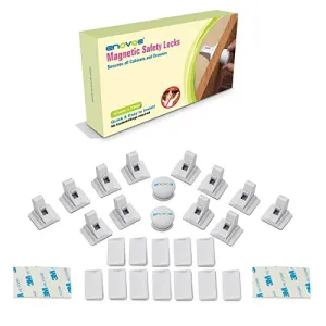 Enovoe Magnetic Cabinet Locks 12 Locks 2 Keys Child Safety No Drill Tools Needed