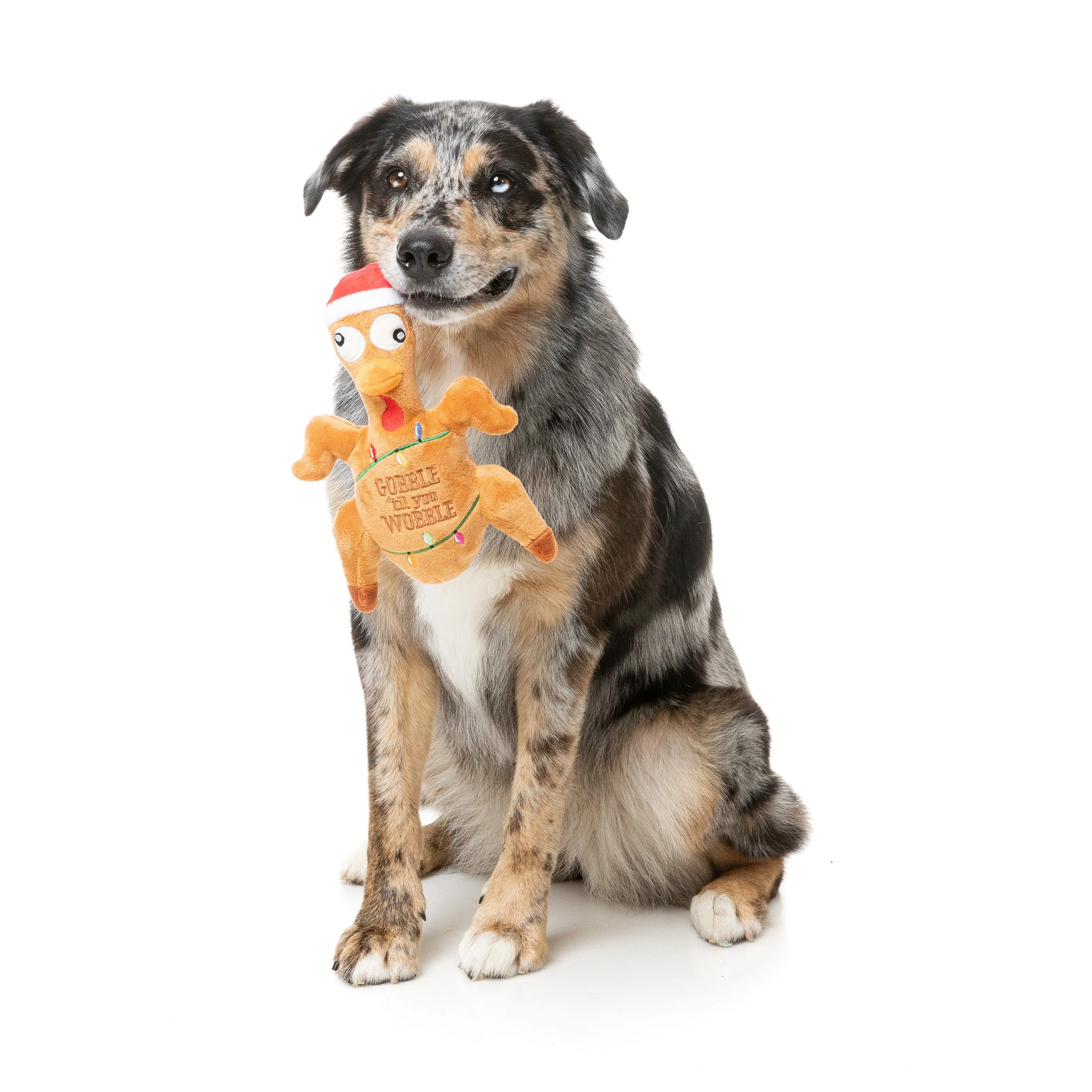 FuzzYard Christmas Gobble Til You Wobble Turkey Soft Dog Toy