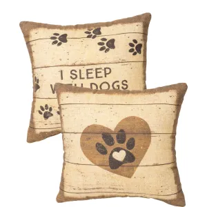 I Sleep With Dogs Pillow