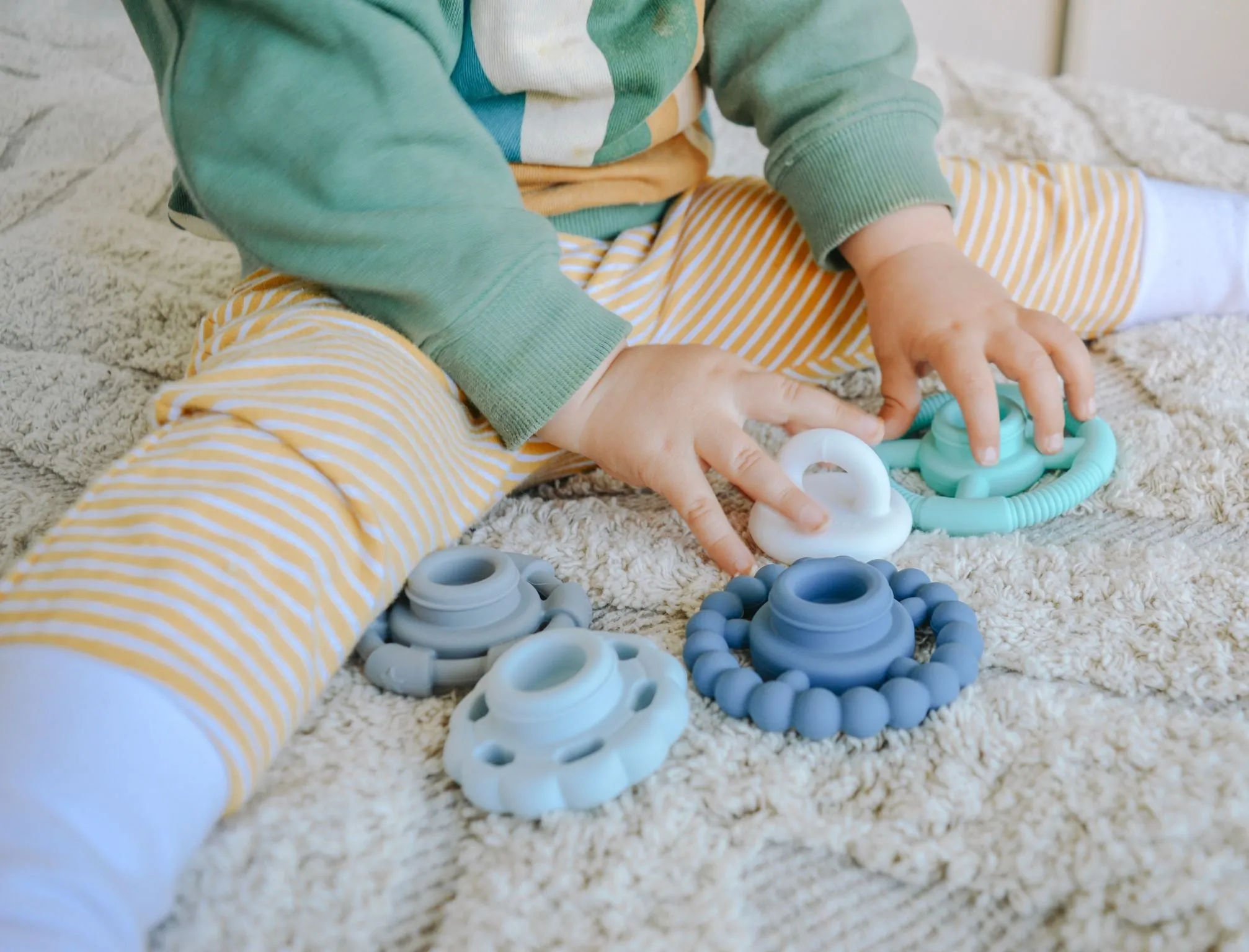 JellyStone Rainbow Stacker Teether & Toy - Ocean