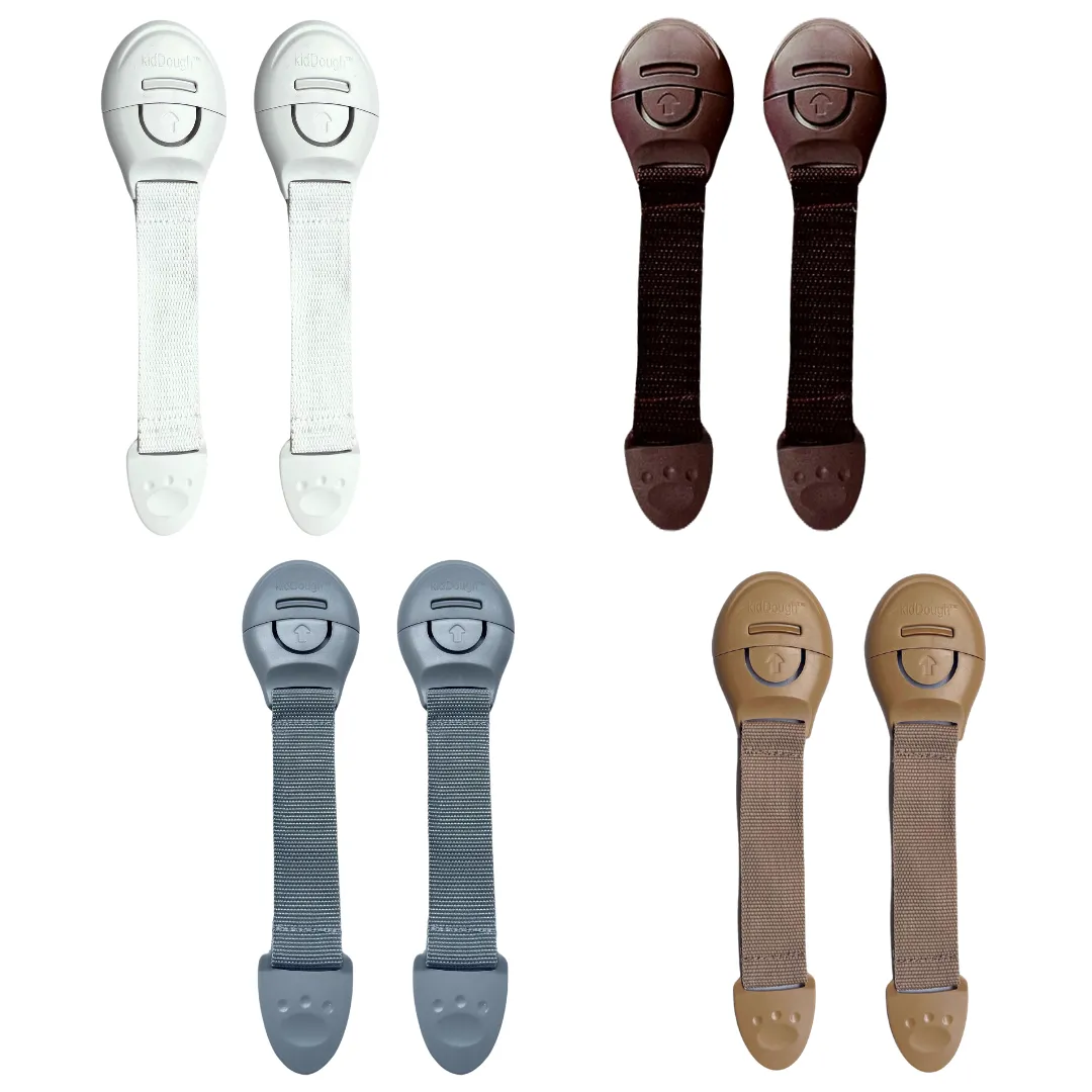 KidDough Safety Locks for Kids - Pack of 2White 2Brown 2Beige 2 Grey Locks