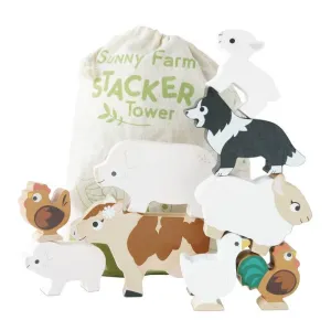 Le Toy Van - Petilou - Farm Stacking Animals & Bag