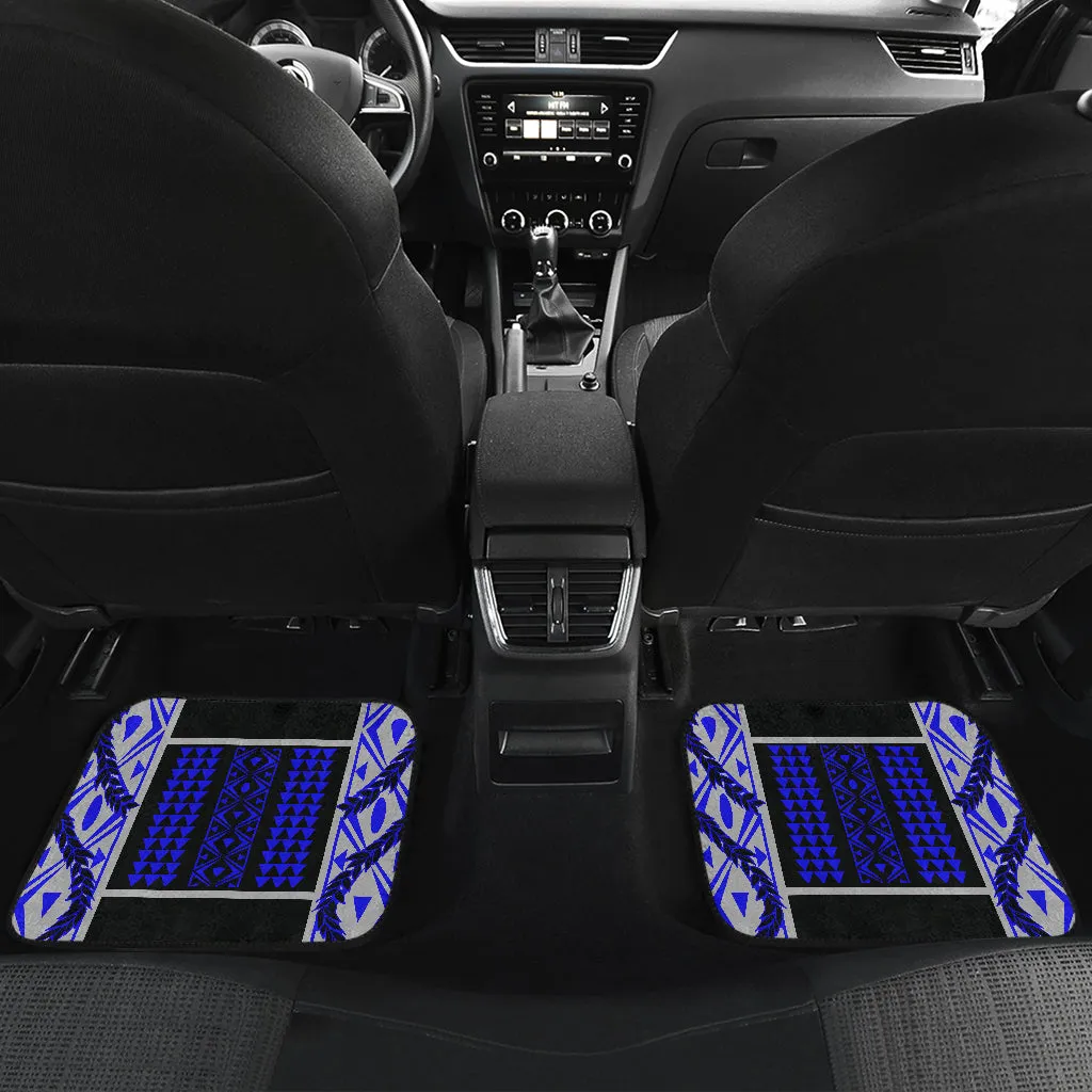 Maile Tribe Front and Back Car Mats Blue Grey