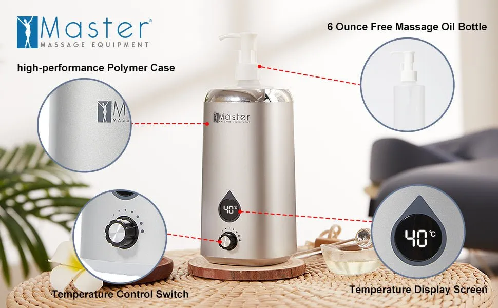 Master Single Bottle Massage Oil Warmer Lotion Warmer Dispenser Heated for Body Cream Heating Device for Massage Therapy & Personal Use- Quick Oil & Lotion Warmer Heats up