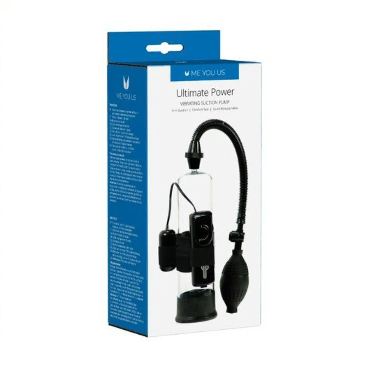 Me You Us Ultimate Power Vibrating Suction Penis Pump Black Clear
